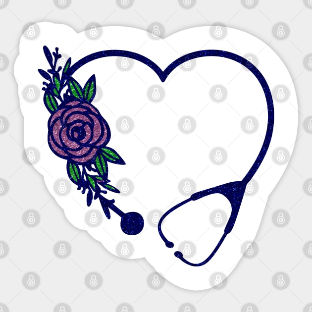 Stethoscope Heart Flower Colors Glittery Sticker by creative